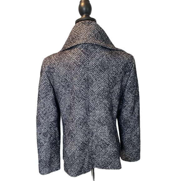 TALBOTS women wool blend coat black/white size 14 - Picture 4 of 11